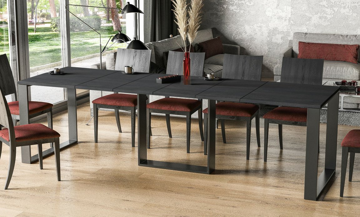 Rozkládací stůl Boris 80x130-330 cm - beton tmavý