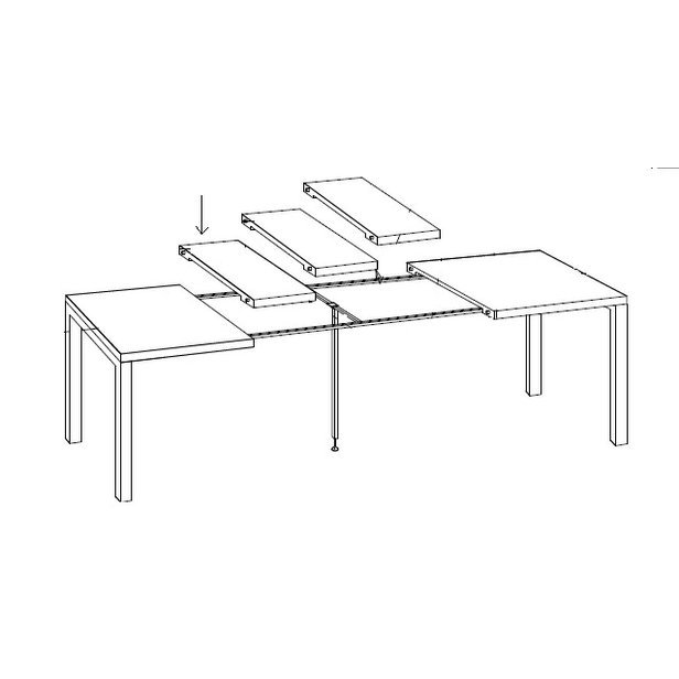 Přídavná deska ke stolu Garant 220 v délce 45 cm.  Konečná délka stolu 265 cm.