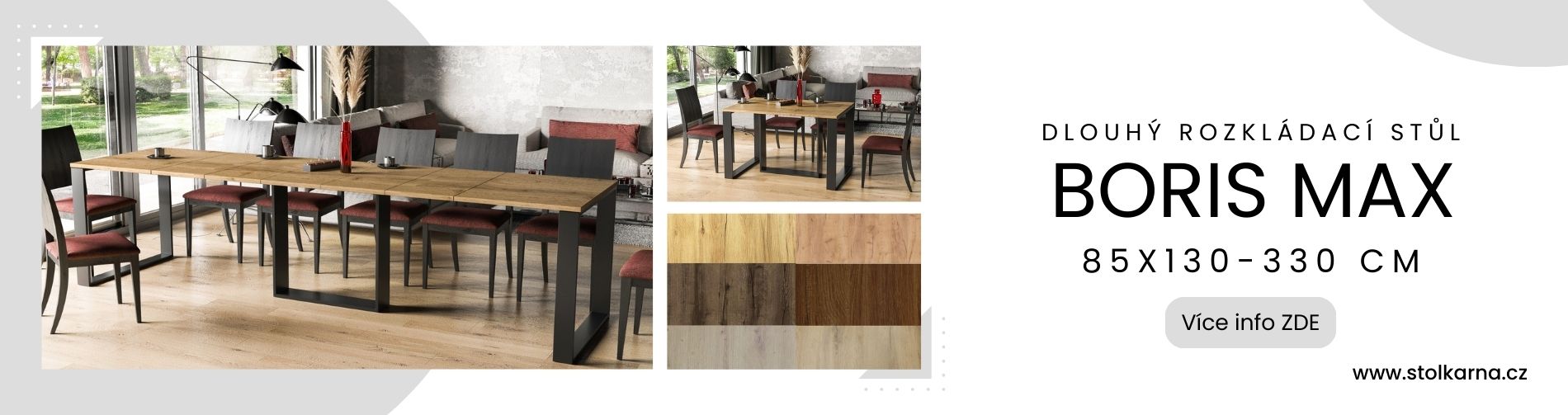 Dlouhý rozkládací stůl Boris Max