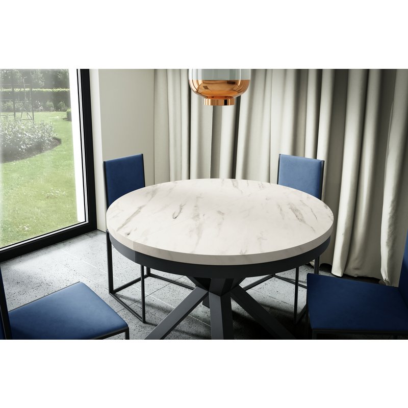 Kulatý rozkládací stůl Narvic průměr 100 cm - bianco