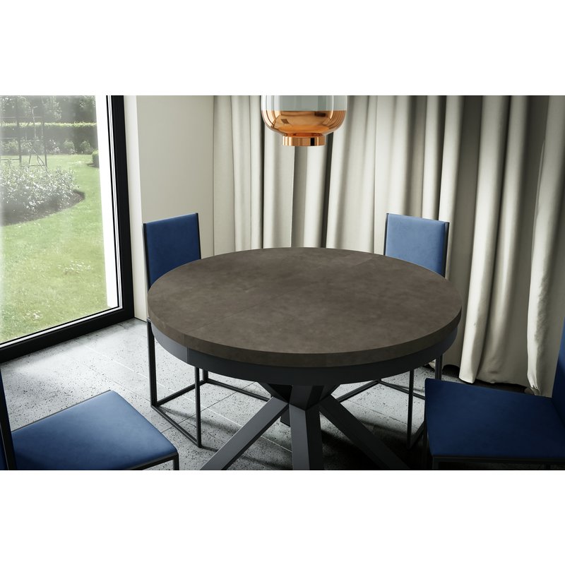 Kulatý rozkládací stůl Narvic průměr 100 cm - concrete brown