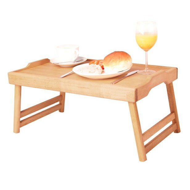 Snídaňový stolek do postele v přírodní barvě bez rytiny - typ Rustik